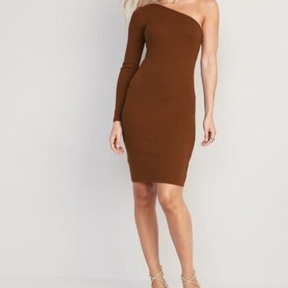 Old Navy Fitted One-Shoulder Rib-Knit Mini Dress for Women - Picture 3 of 5